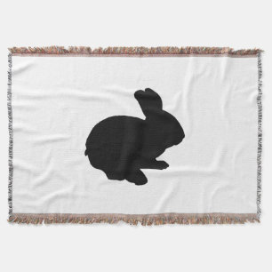 Couverture Noir Silhouette Lapin De Pâques Lève Blanche