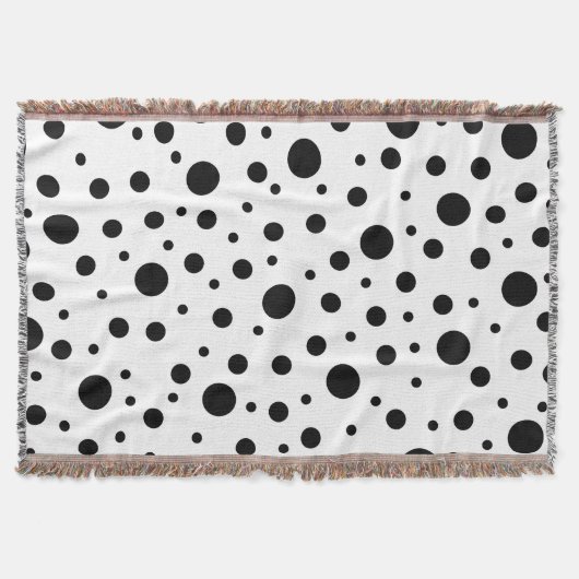 Couverture Noir sur le Motif Polka blanc (Devant)