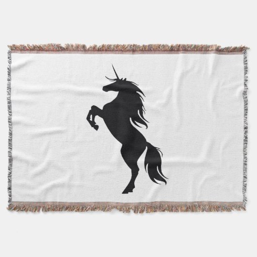 Couverture Noir Unicorne Silhouette Blanche (Devant)