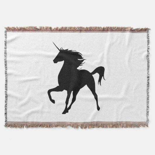 Couverture Noir Unicorne Silhouette Blanche (Devant)