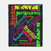 Couverture noire Colorful Bright Nom du néon Colla (Devant)