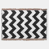 Couverture noire et blanche de jet de Chevron (Devant)