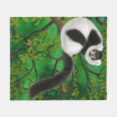 Couverture noire et blanche d'ouatine de lémur de (Devant (Horizontal))
