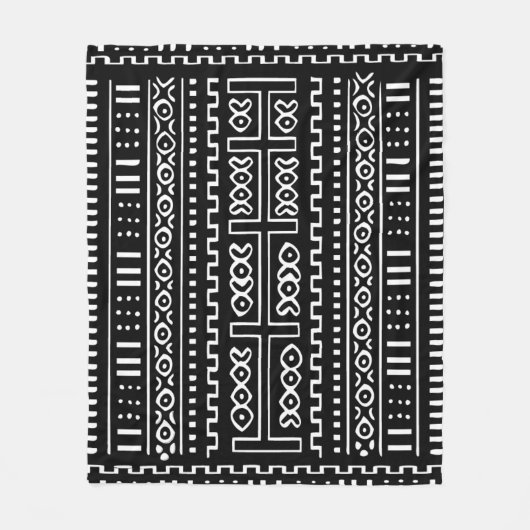 Couverture noire et blanche d'ouatine de Mudcloth, (Devant)