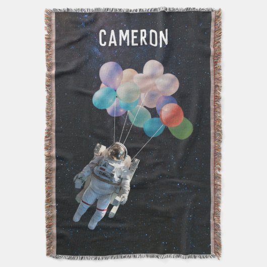 Couverture Nom customisé Astronaut Étoiles et ballons spatiau (devant Vertical)