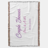 Couverture nom de date de douche de couple gris tendance simp (devant Vertical)