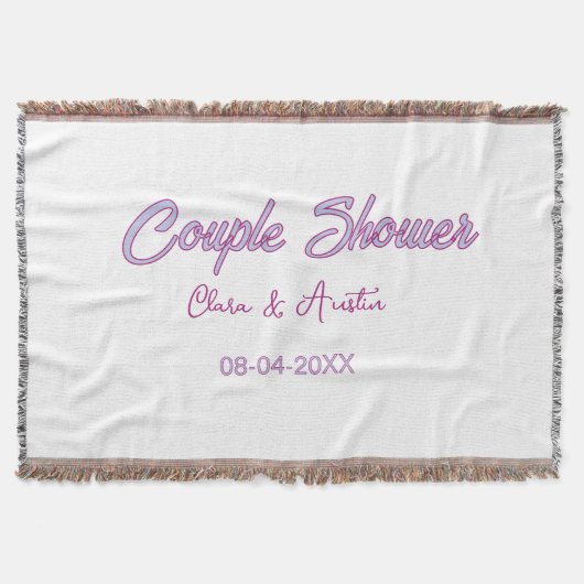 Couverture nom de date de douche de couple gris tendance simp (Devant)