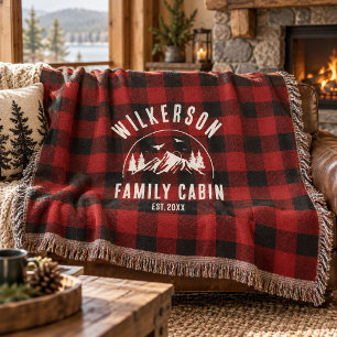 Couverture Nom de famille rustique Cabane Cottage Retro Carre