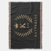 Couverture Nom de la Personnaliser et premier monogramme noir (devant Vertical)