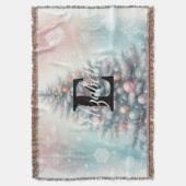 Couverture Nom du monogramme Arbre de Noël aquarelle florale (devant Vertical)