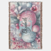 Couverture Nom du monogramme Arbre de Noël ornements aquarell (devant Vertical)