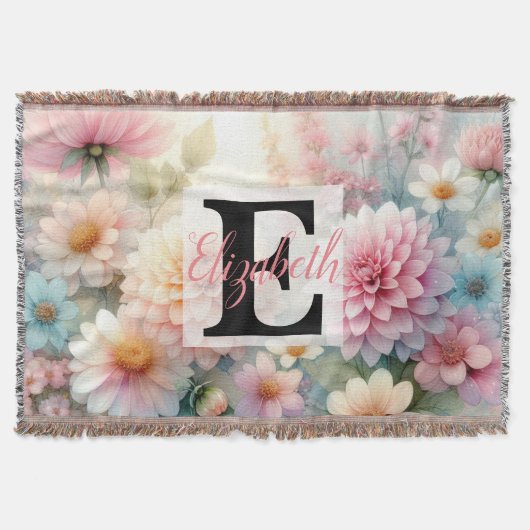 Couverture Nom du monogramme sur l'aquarelle Fleurs dans les (Devant)