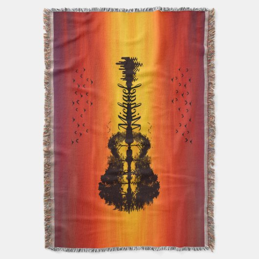 Couverture Nom guitariste orange moderne Aquarelle (devant Vertical)