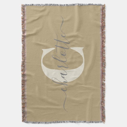 Couverture Nom Monogramme Moderne Et Design Or Tan (devant Vertical)