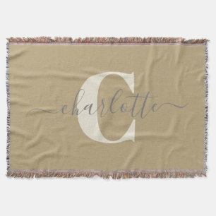 Couverture Nom Monogramme Moderne Et Design Or Tan