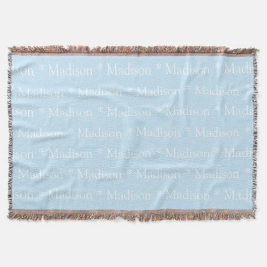 Couverture Nom personnalisable texte motif bleu clair blanc (Devant)