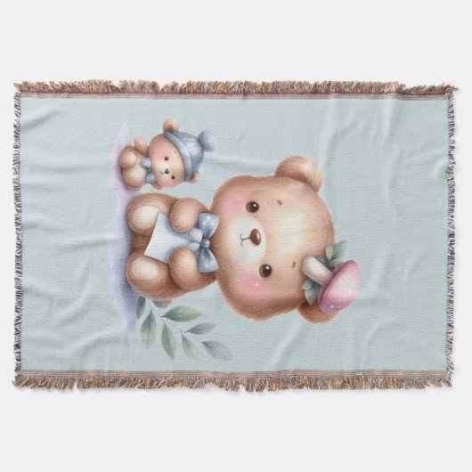 Couverture Nom personnalisé Cute Teddy Bear Animal Art (Devant)