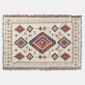 Couverture Nomade Confetti Désert – Tribal Marocain Vibrant (Devant)