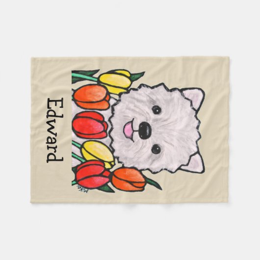 Couverture nommée faite sur commande de Westie de (Devant (Horizontal))