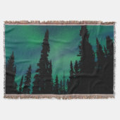 Couverture Northern Lights Green Night Sky Forest (Devant)