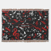 Couverture Notes musicales blanches et noires personnalisées (Devant)