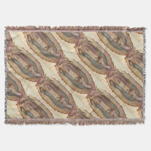 Couverture Notre Dame De Guadalupe Mur Suspendu Blanche (Devant)