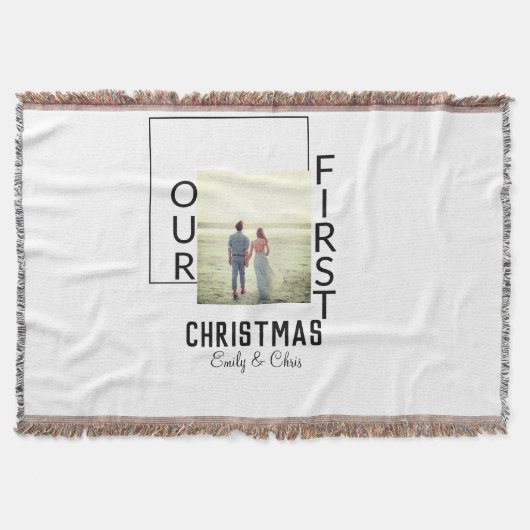 Couverture Notre premier Noël ajouter photo de nom de couple  (Devant)