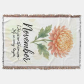 Couverture November Birth Month Throw Blanket – Chrysanthemum (Devant)