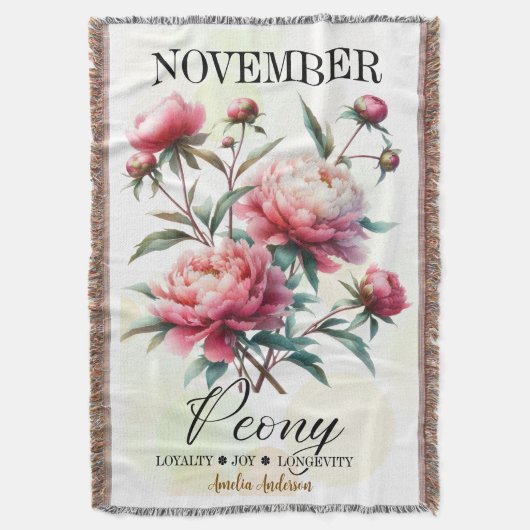 Couverture November Birth Month Throw Blanket – Personalized  (devant Vertical)