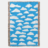 Couverture Nuages fluides - Blanc sur bleu 009dea (devant Vertical)