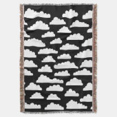 Couverture Nuages fluides - Blanc sur noir (devant Vertical)