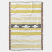 Couverture Nuages rayés Jaunes Personnalisés (devant Vertical)