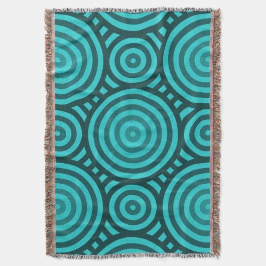 Couverture Nuances de Motif circulaire imbriqué turquoise (devant Vertical)
