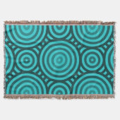 Couverture Nuances de Motif circulaire imbriqué turquoise (Devant)