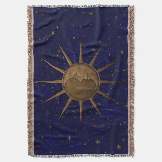 Couverture Nuit étoilée de lune céleste de Sun (devant Vertical)