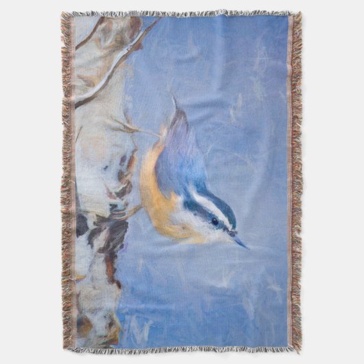 Couverture Nuthatch à poitrine rouge Peinture d'art original (devant Vertical)