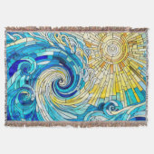 Couverture Ocean Wave Sun mosaïque art (Devant)