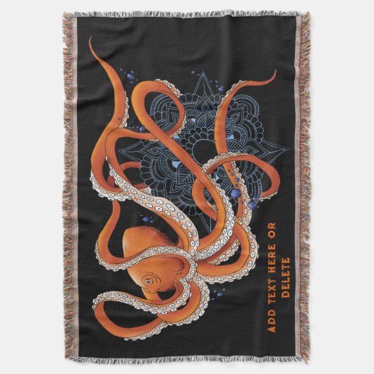 Couverture Octopus Orange Mandala bleu (devant Vertical)