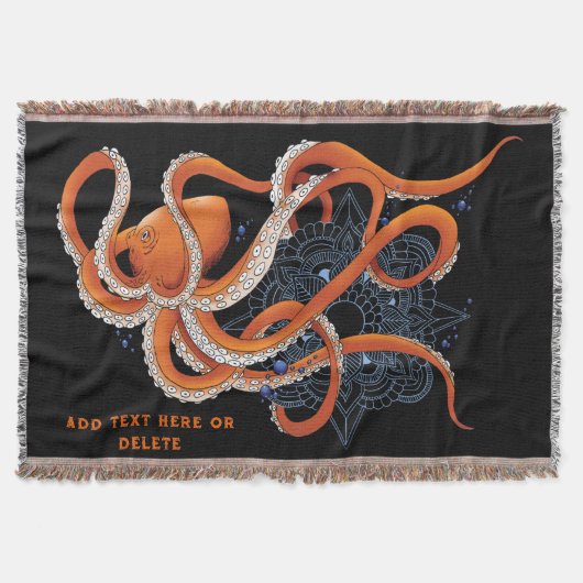 Couverture Octopus Orange Mandala bleu (Devant)