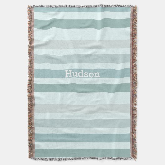 Couverture Oeuf de Robin moderne personnalisé rayé (devant Vertical)