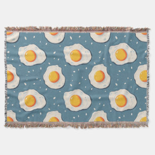 Couverture Oeufs frits sur Motif bleu