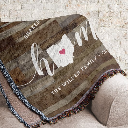 Couverture Ohio Home State Personnalisé Aspect Bois