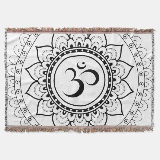 Couverture Ohm Mandala Om Mandala Blanc & Noir (Devant)