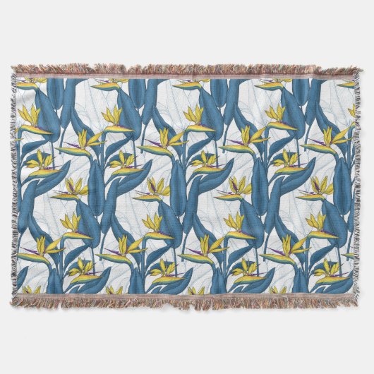 Couverture Oiseau de fleurs de paradis sur blanc (Devant)
