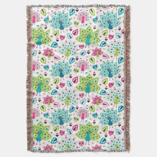 Couverture oiseau et hibou de paon (devant Vertical)