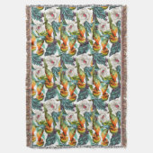 Couverture Oiseau et motif de fleur exotique 2 (devant Vertical)