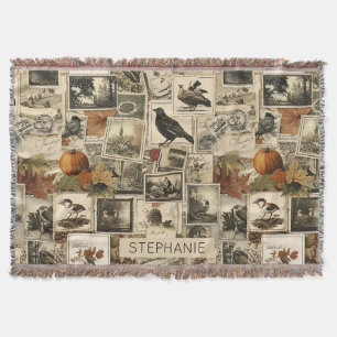 Couverture Oiseaux d'automne rustiques Citrouilles Poste anti