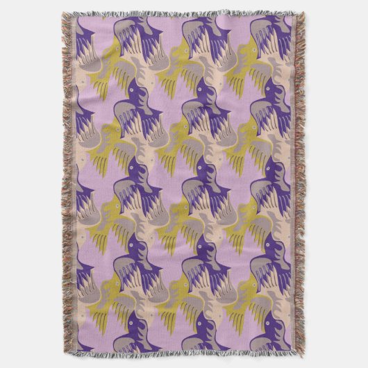 Couverture Oiseaux Tesselation Motif Choisissez la couleur T (devant Vertical)
