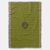 Couverture Olive avec Houndstooth Houndstooth Thon Blanche (devant Vertical)