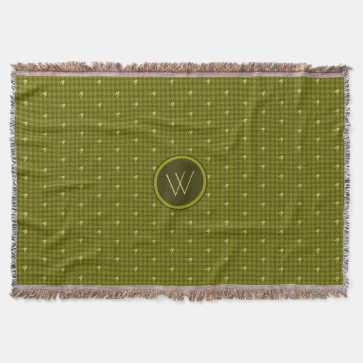 Couverture Olive avec Houndstooth Houndstooth Thon Blanche (Devant)